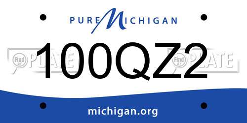 100QZ2 Michigan License Plate