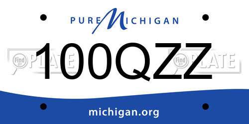 100QZZ Michigan License Plate