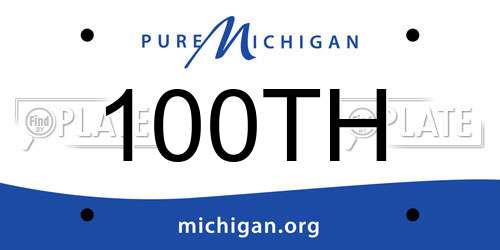100TH Michigan License Plate
