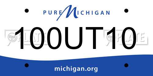 100UT10 Michigan License Plate