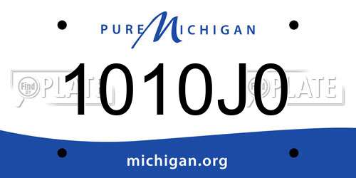 1010J0 Michigan License Plate