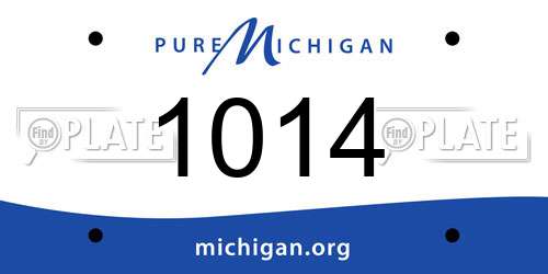 1014 Michigan License Plate
