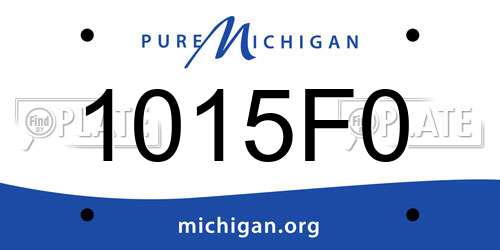 1015F0 Michigan License Plate