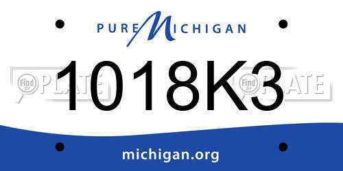 1018K3 Michigan License Plate