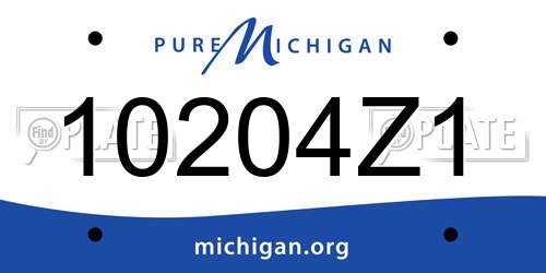 10204Z1 Michigan License Plate