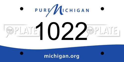 1022 Michigan License Plate
