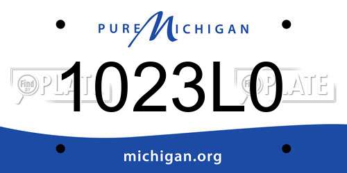 1023L0 Michigan License Plate