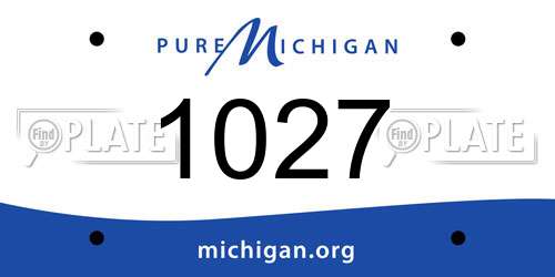 1027 Michigan License Plate