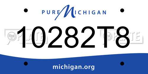 10282T8 Michigan License Plate