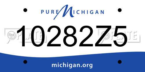 10282Z5 Michigan License Plate
