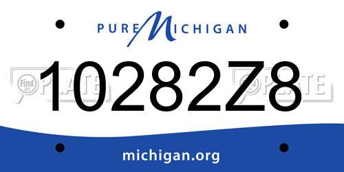 10282Z8 Michigan License Plate