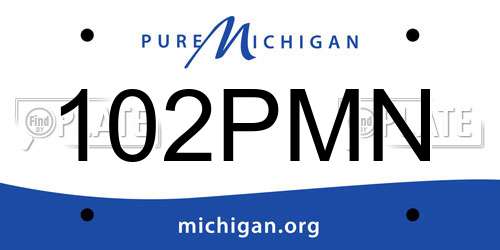 102PMN Michigan License Plate