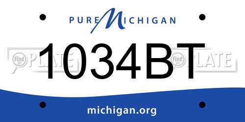 1034BT Michigan License Plate