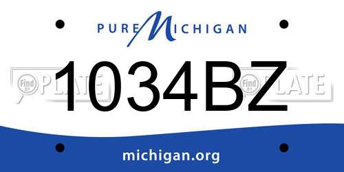 1034BZ Michigan License Plate
