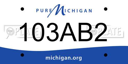 103AB2 Michigan License Plate