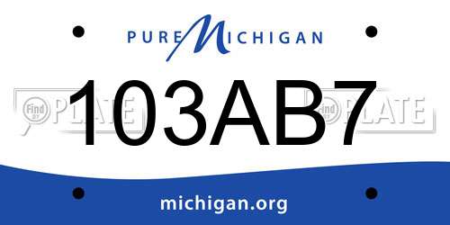 103AB7 Michigan License Plate