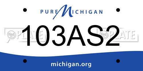 103AS2 Michigan License Plate