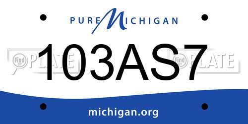 103AS7 Michigan License Plate