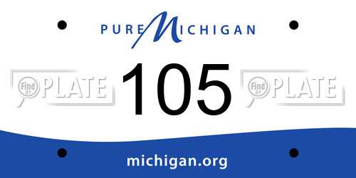 105 Michigan License Plate