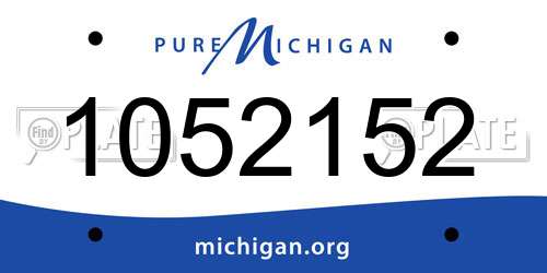 1052152 Michigan License Plate