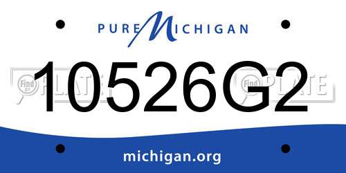 10526G2 Michigan License Plate