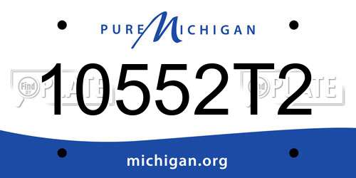 10552T2 Michigan License Plate