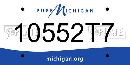 10552T7 Michigan License Plate