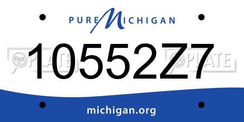 10552Z7 Michigan License Plate