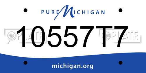 10557T7 Michigan License Plate