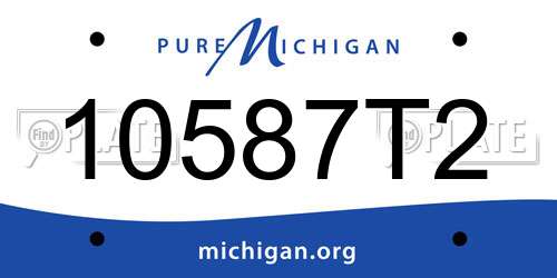 10587T2 Michigan License Plate