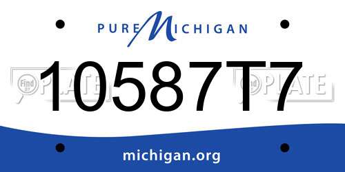 10587T7 Michigan License Plate