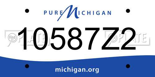 10587Z2 Michigan License Plate