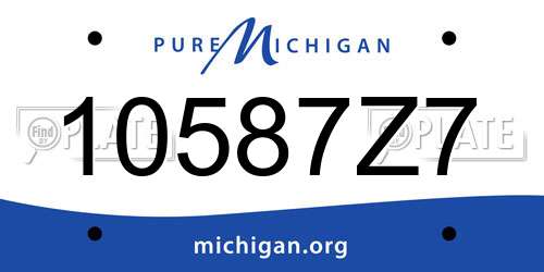 10587Z7 Michigan License Plate