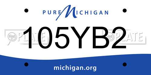 105YB2 Michigan License Plate
