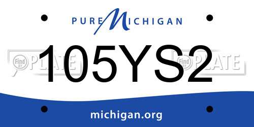 105YS2 Michigan License Plate