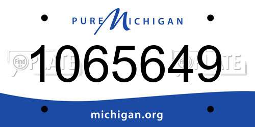 1065649 Michigan License Plate