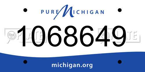 1068649 Michigan License Plate