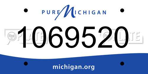 1069520 Michigan License Plate