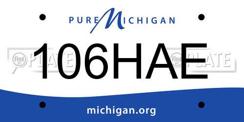 106HAE Michigan License Plate