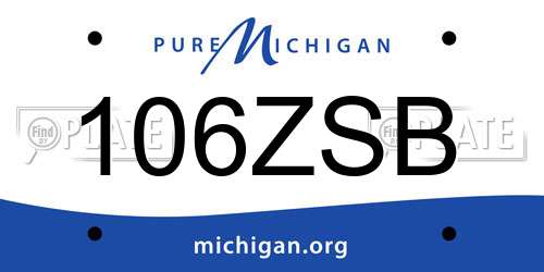 106ZSB Michigan License Plate