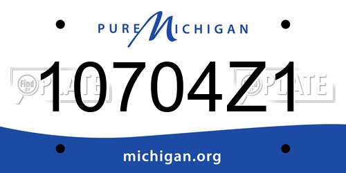10704Z1 Michigan License Plate