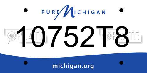 10752T8 Michigan License Plate