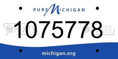 1075778 Michigan License Plate