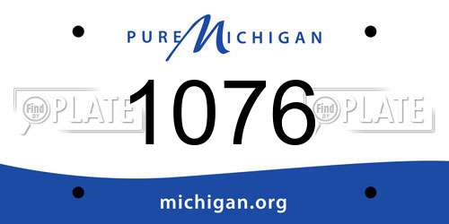 1076 Michigan License Plate