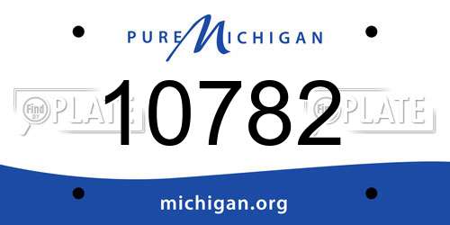 10782 Michigan License Plate
