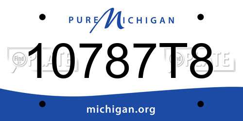 10787T8 Michigan License Plate