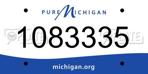 1083335 Michigan License Plate