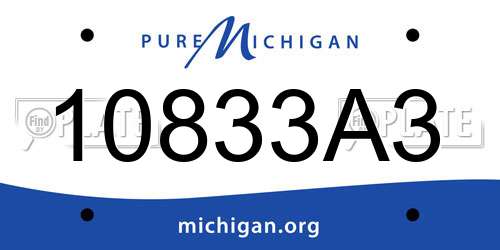 10833A3 Michigan License Plate