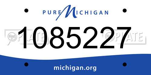 1085227 Michigan License Plate