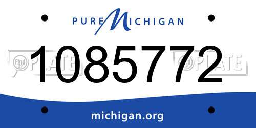 1085772 Michigan License Plate